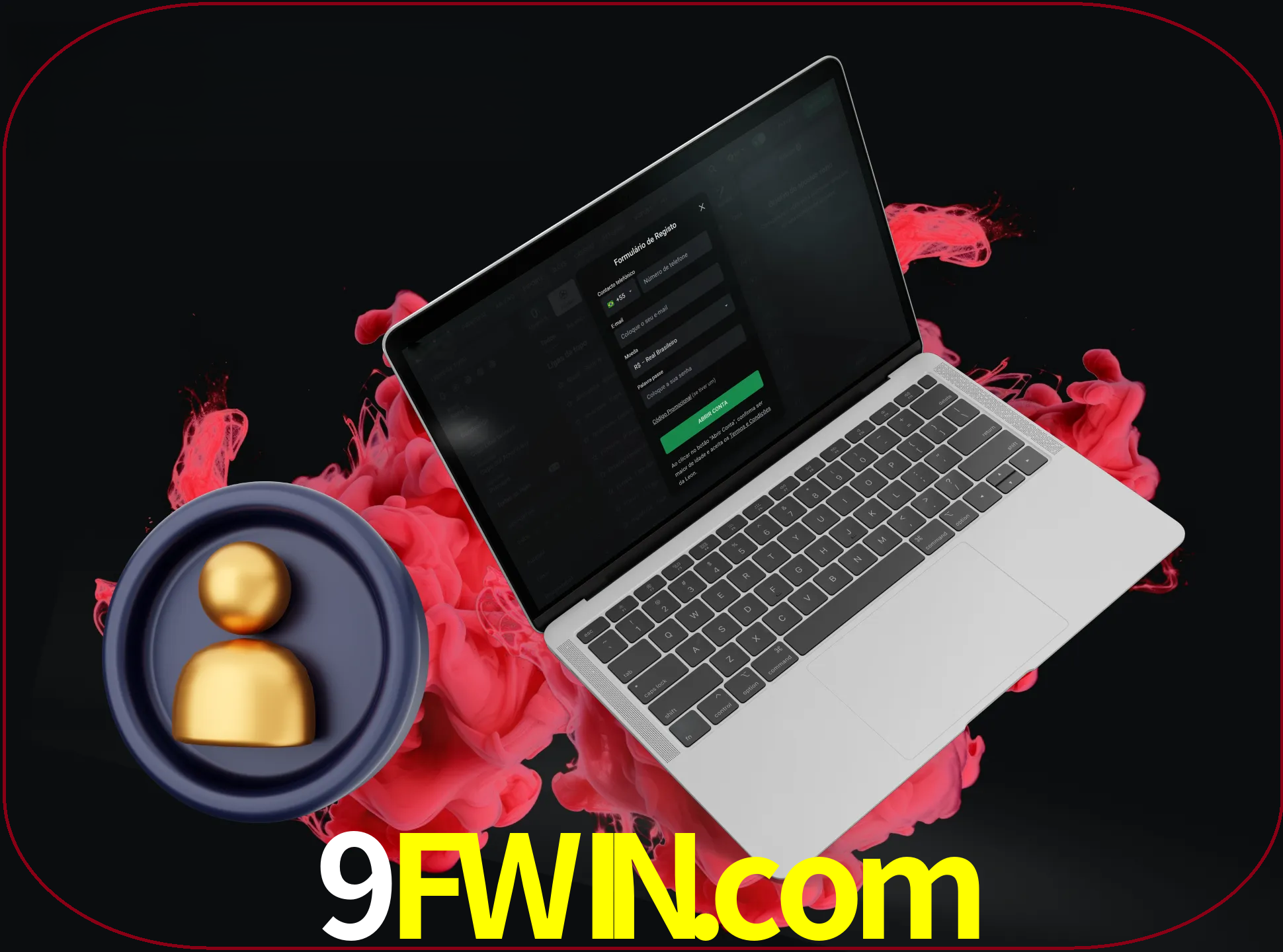No cabeçalho do site 9fwin, clique no botão que o levará a um formulário especial onde terá de introduzir as suas informações actuais.