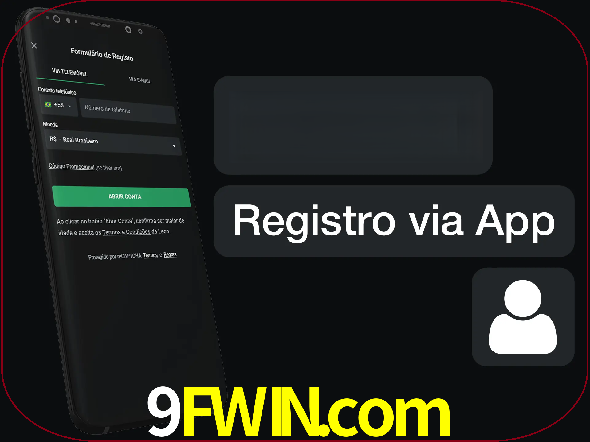 Registre-se com duas etapas usando o aplicativo.