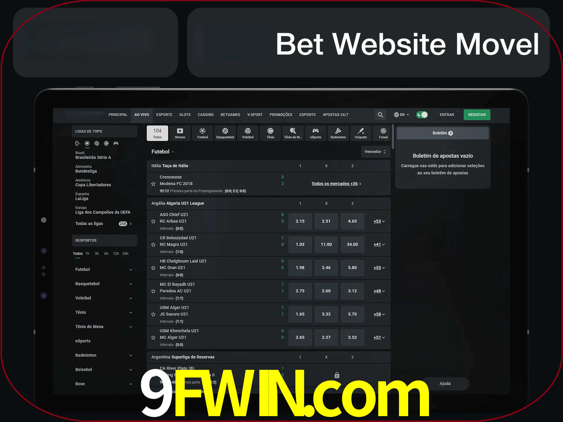 Use nosso website em qualquer dispositivo.